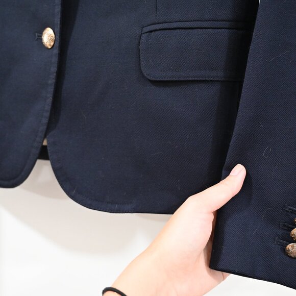 J. Crew Size 6 Navy Wool Schoolboy Preppy Blazer - Picture 4 of 8